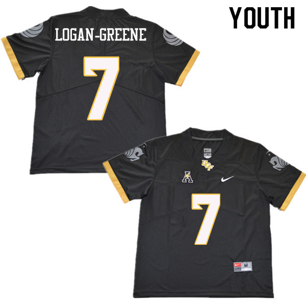 Youth #7 Emmanuel Logan-Greene UCF Knights College Football Jerseys Sale-Black - Click Image to Close